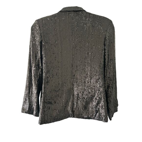 Lucky Brand Women's Black Sequin Lined Blazer Jacket L Large New $169 - Picture 7 of 11